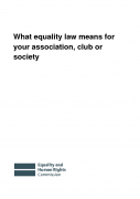 What equality law means for your association, club or society